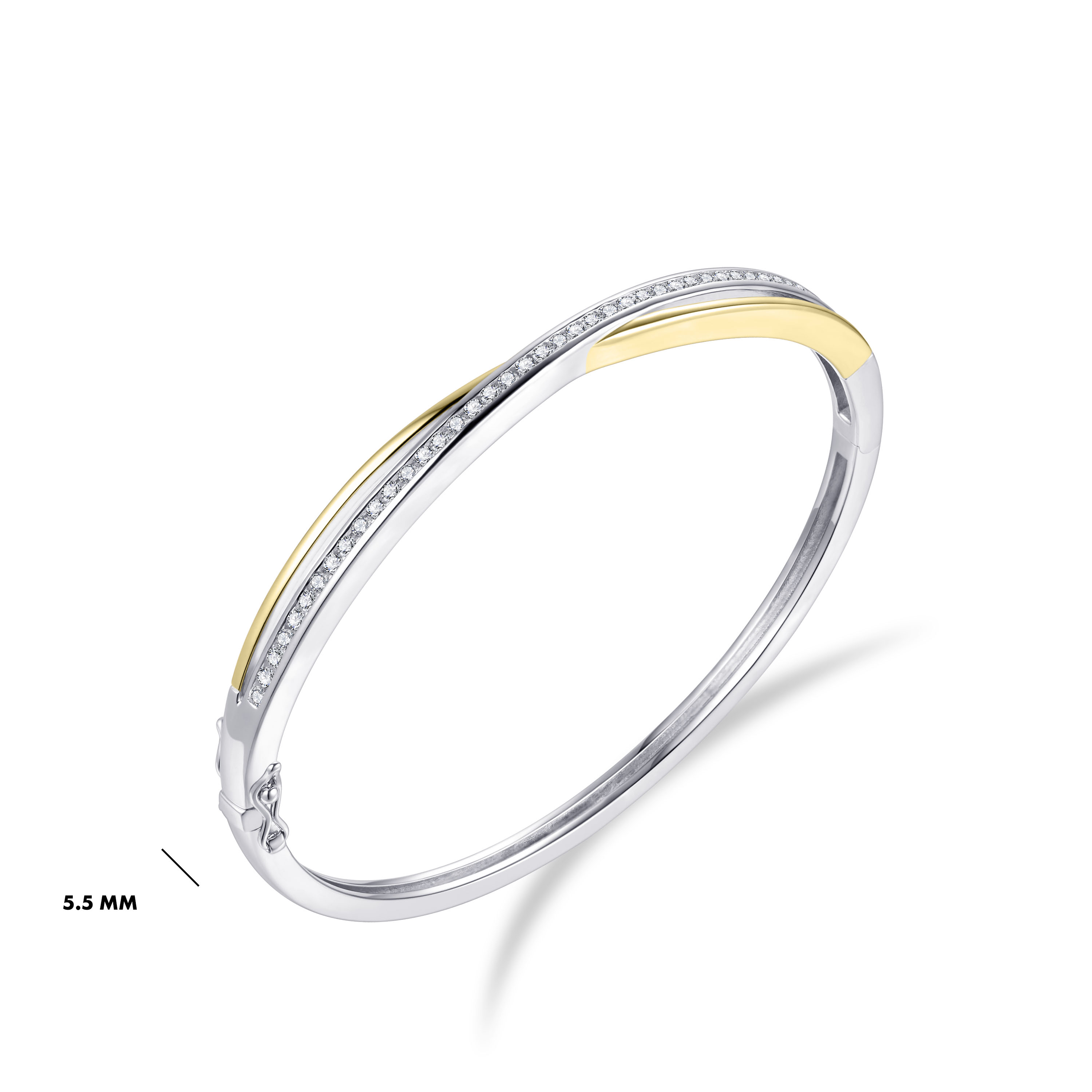 Bangle van gold plated sterling zilver met zirkonia SB17Y60