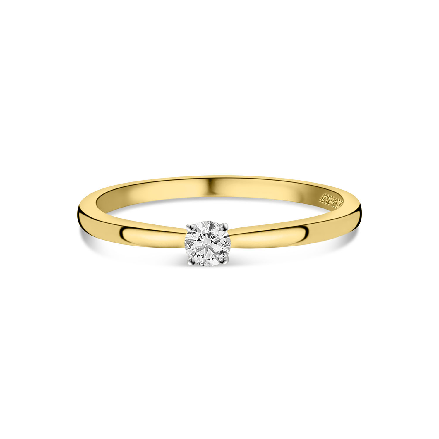 Geelgouden diamanten solitair ring R138-RG46882-015-Y