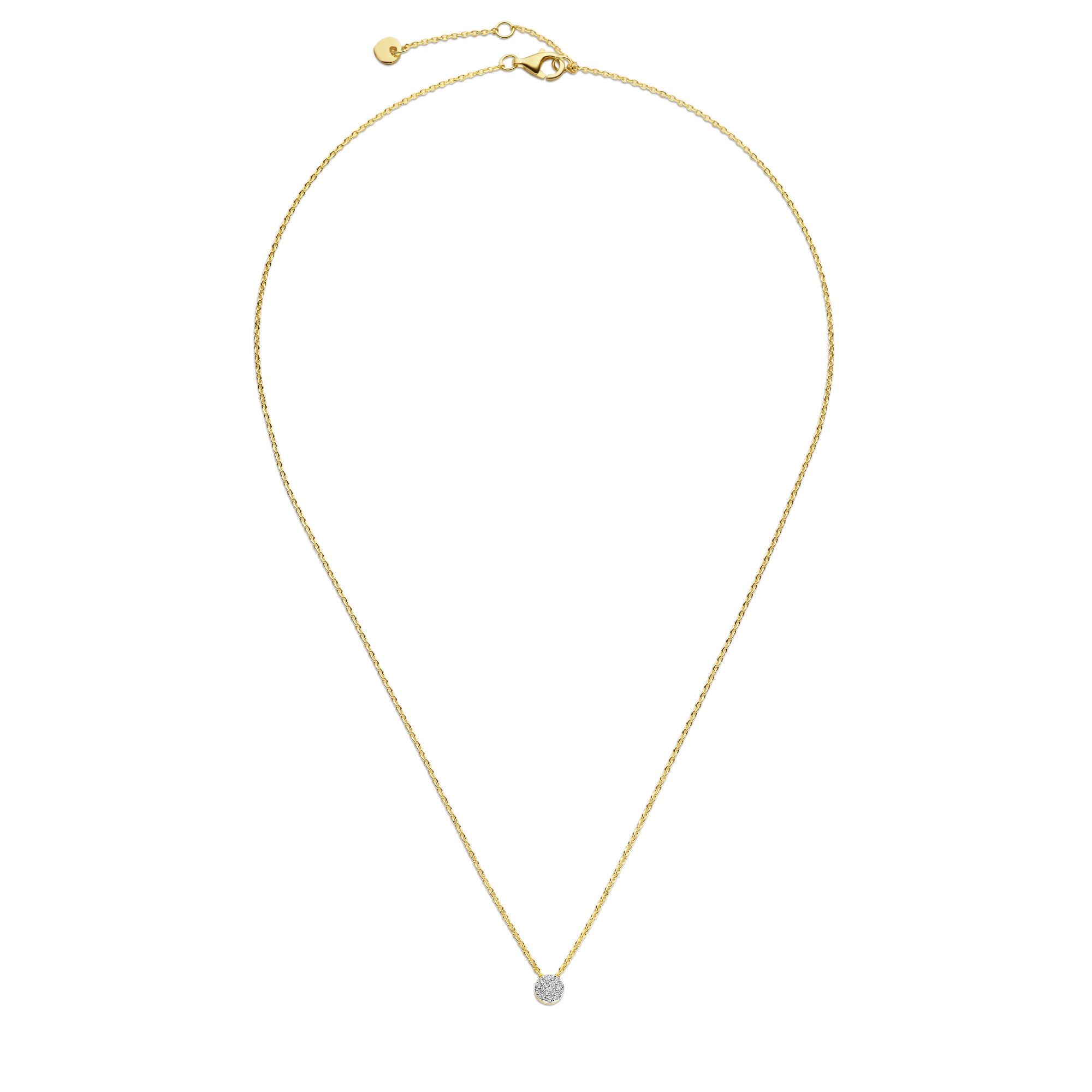 Ketting van gold plated sterling zilver met zirkonia SRMN7018YW