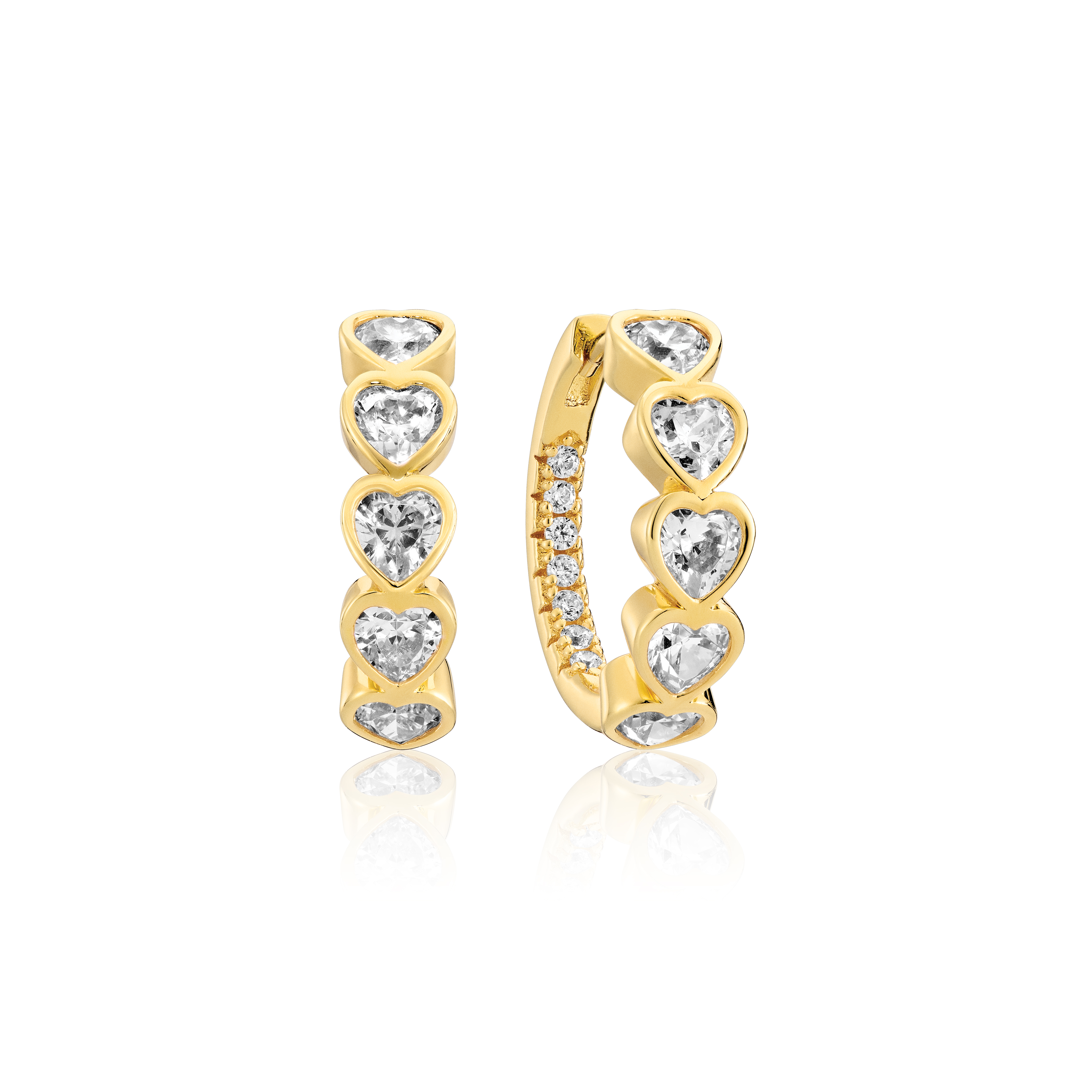 Oorringen Amorino gold plated met Zirkonia - SJ-E2490-CZ-YG