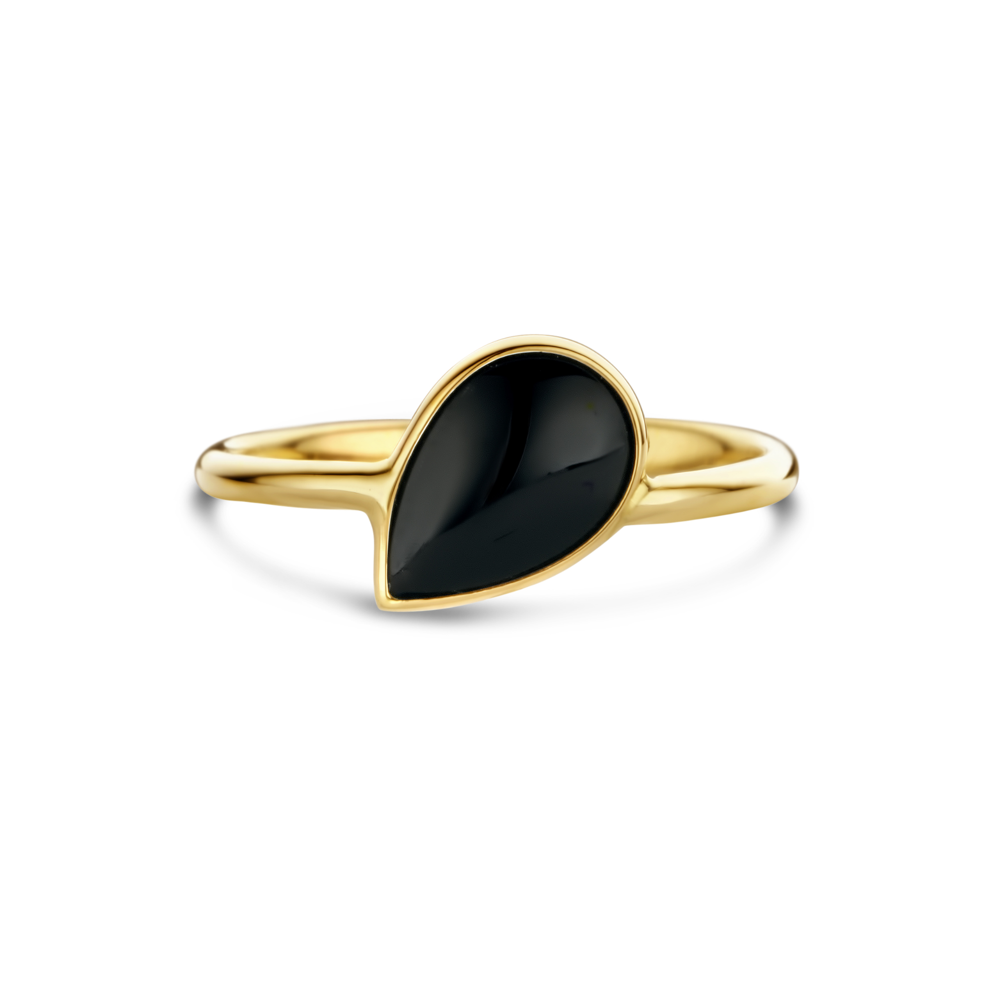 Geelgouden ring met onyx R470-AG882-1031-Q