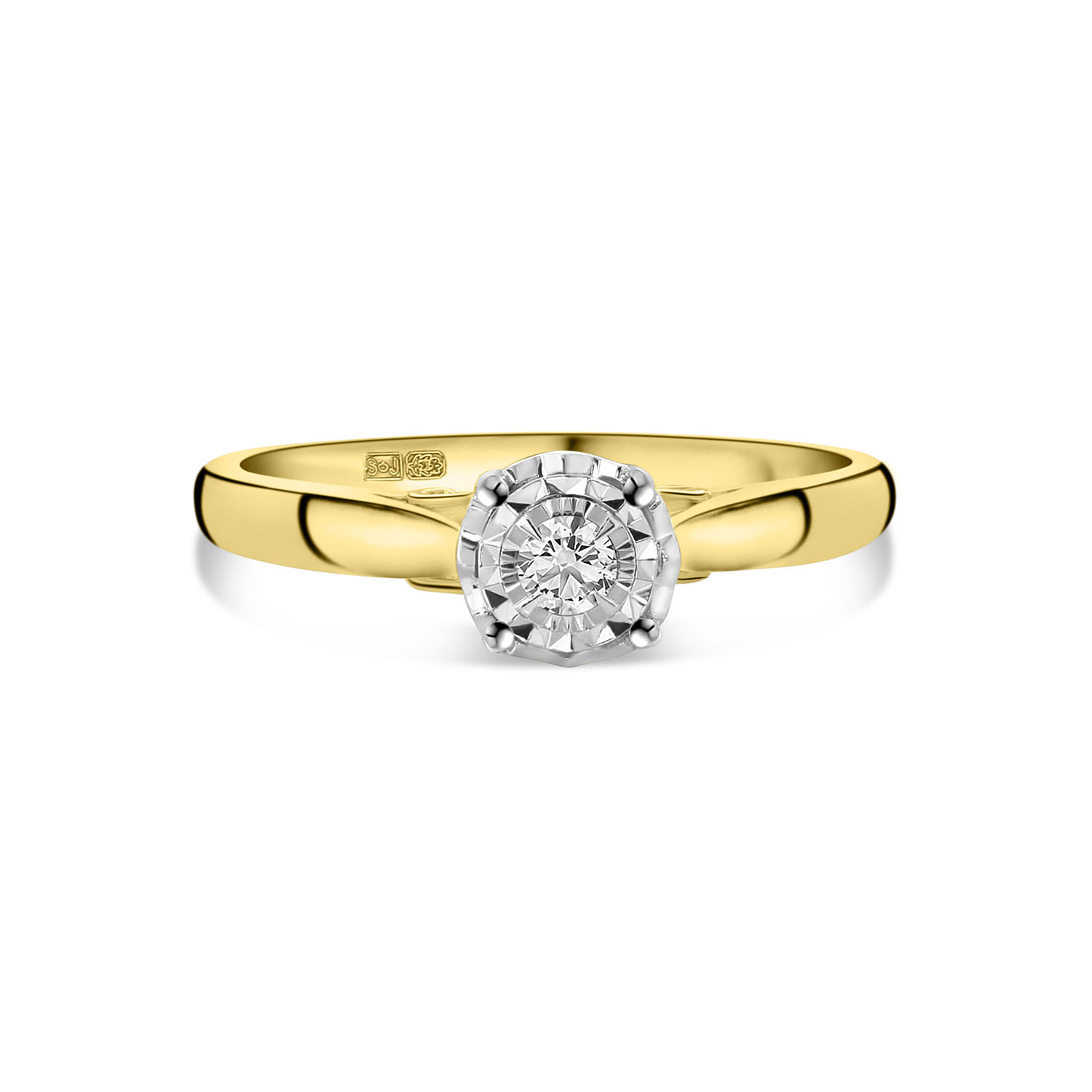 Geelgouden ring met diamant R480-RO010101ADI-YW