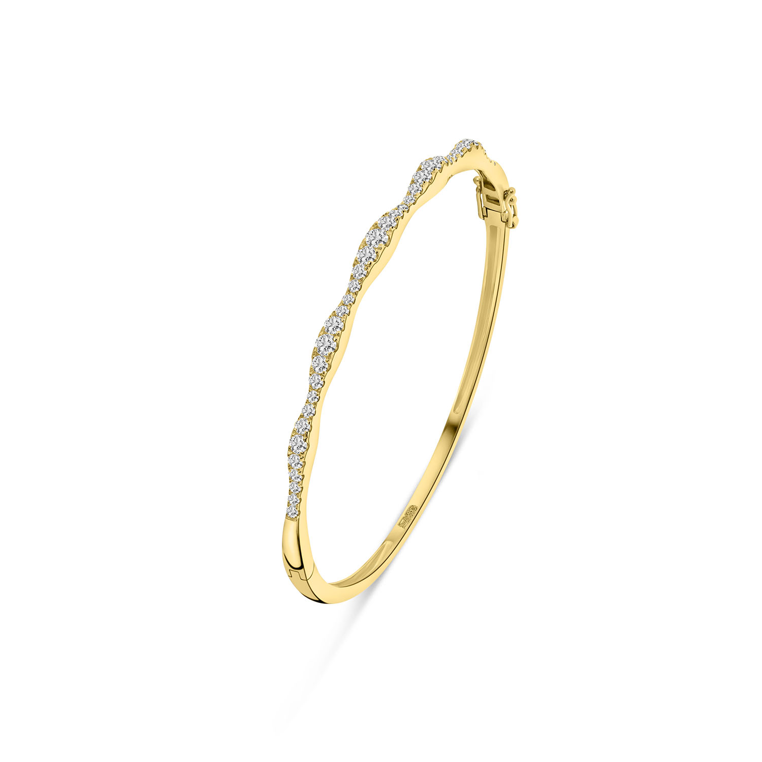 Geelgouden bangle met lab grown diamanten B480-UG01732-LG-Y