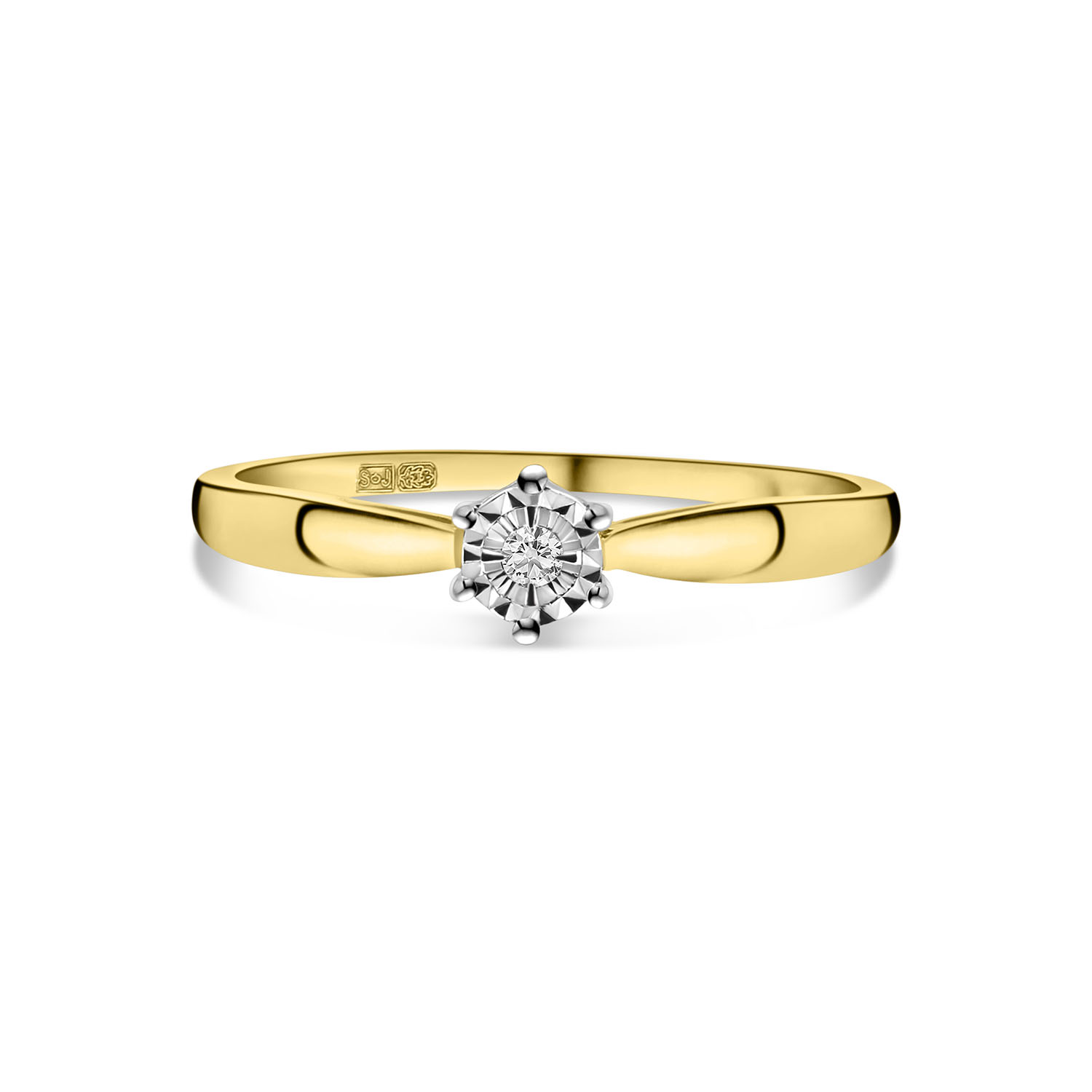 Geelgouden ring met diamant R480-RO010124ADI-YW