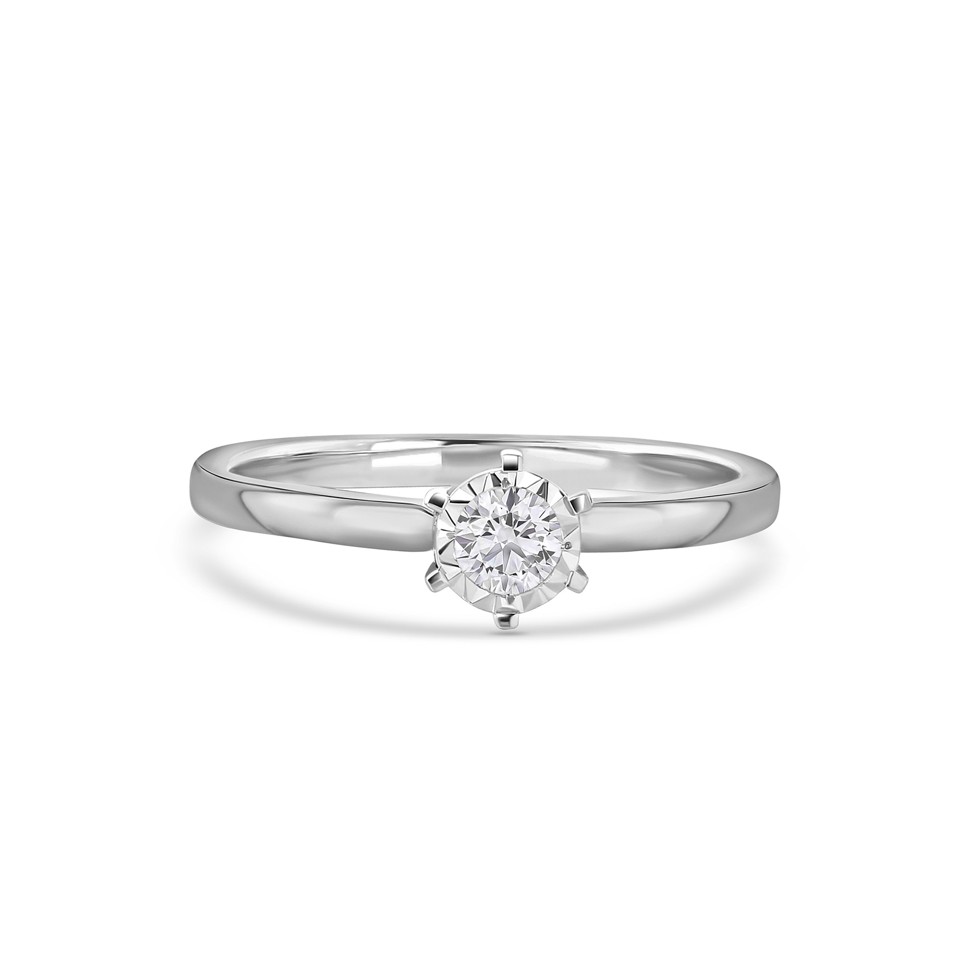 Witgouden solitaire ring met lab grown diamant R138-RG63800-CV-015-W