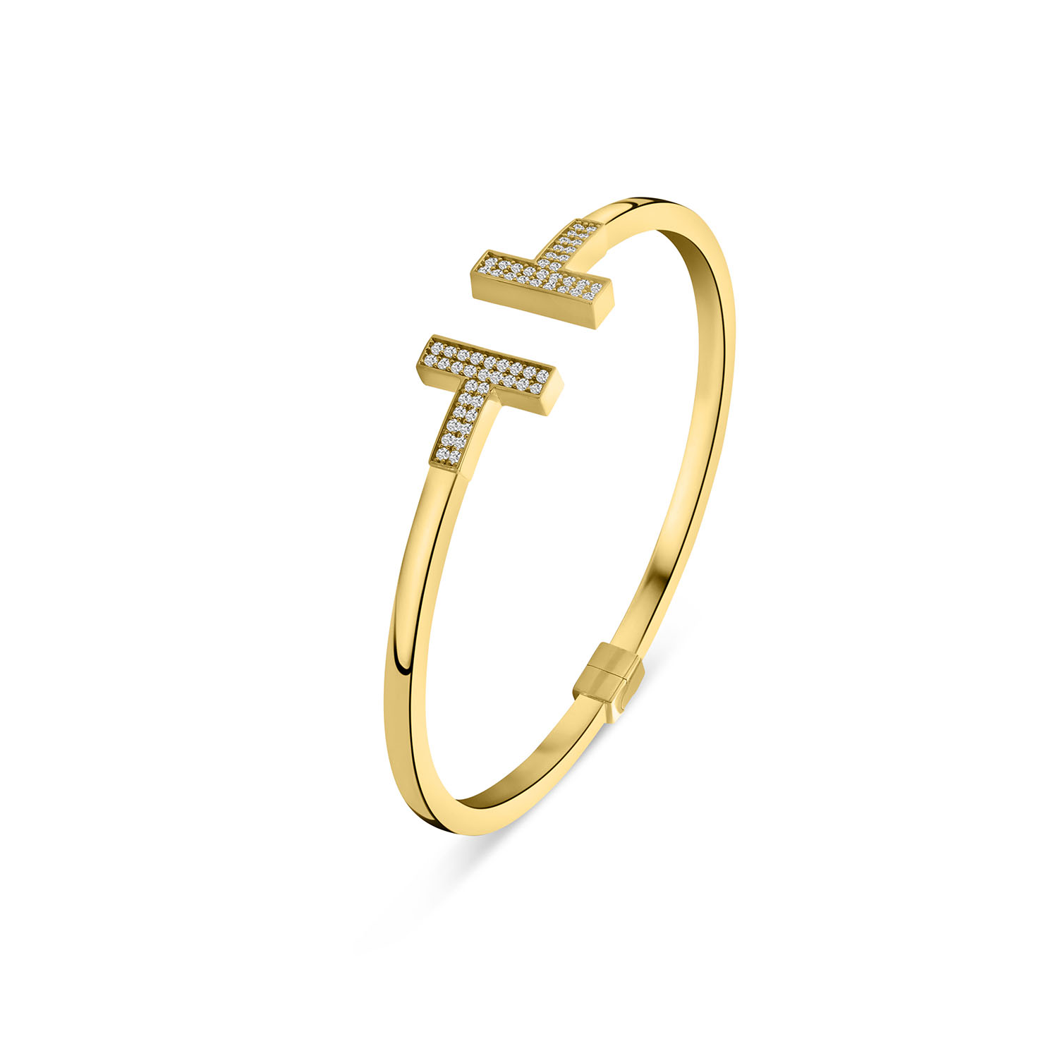 Geelgouden bangle met zirkonia B515-78U19-BN0039-CZ-Y